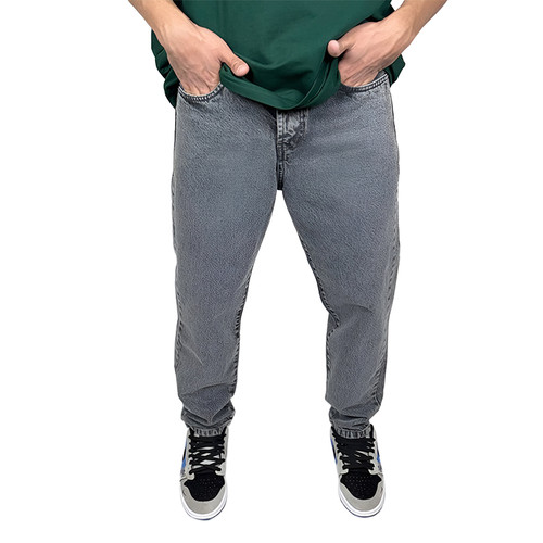 خرید شلوار جین مردانه مدل مام فیت طوسی کلاسیک