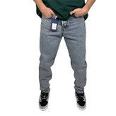 خرید شلوار جین مردانه مدل مام فیت رنگ طوسی سنگ شور