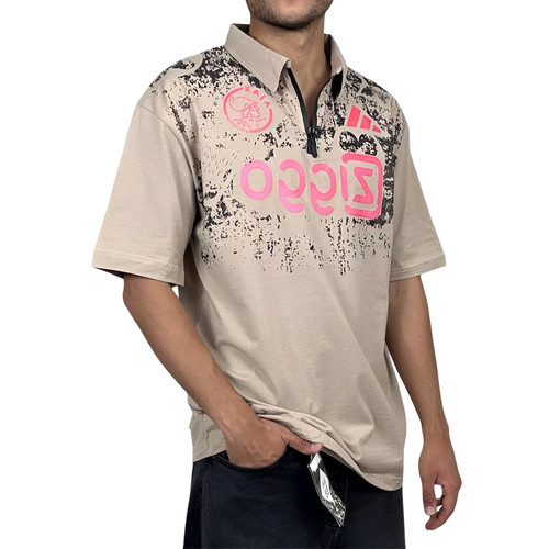 خرید تیشرت آستین کوتاه مردانه کرمی یقه دار