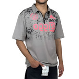 خرید تیشرت آستین کوتاه مردانه طوسی با طرح گرافیکی صورتی