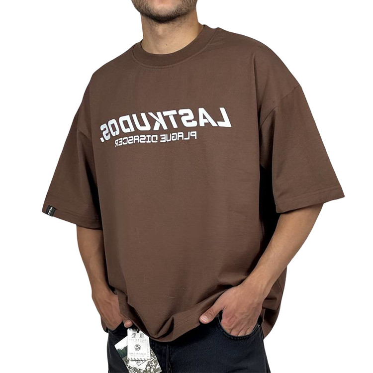 خرید تیشرت آستین کوتاه مردانه قهوه ای سوخته طرح چشم