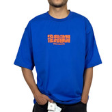 خرید تیشرت آستین کوتاه مردانه آبی طرح چاپ دار