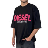 خرید تیشرت آستین کوتاه مردانه مشکی با طرح گل دوزی