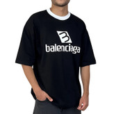 خرید تیشرت آستین کوتاه مردانه مشکی با طرح چاپ بالنسیاگا