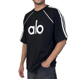 خرید تیشرت آستین کوتاه مردانه مشکی طرح alo