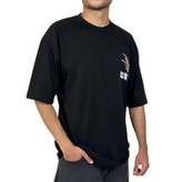 خرید تیشرت آستین کوتاه مردانه مشکی با طرح گل دوزی