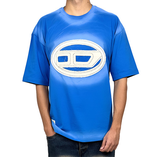 خرید تیشرت آبی طرج دار از اورمد