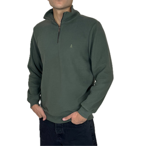 خرید بلوز مردانه یقه نیم زیپ سبز سدری