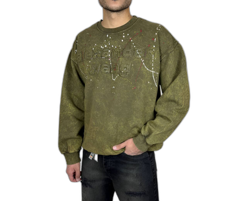 خرید خرید دورس سنگ شور سبز مردانه اورسایز - مدل پاشش رنگ و کهنه