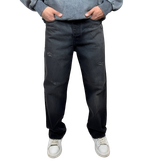 شلوار جین بگ (Baggy Fit) مردانه زاپدار ذغالی