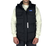 خرید جلیقه پافر (بادی) کلاهدار مردانه - مشکی - مدل جیبدار تاکتیکال