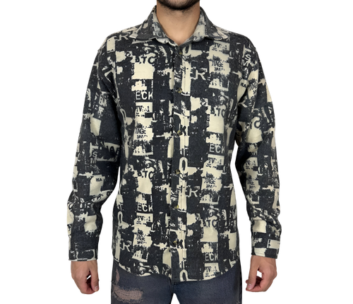 خرید پیراهن پشمی آستین بلند مردانه طرح دار