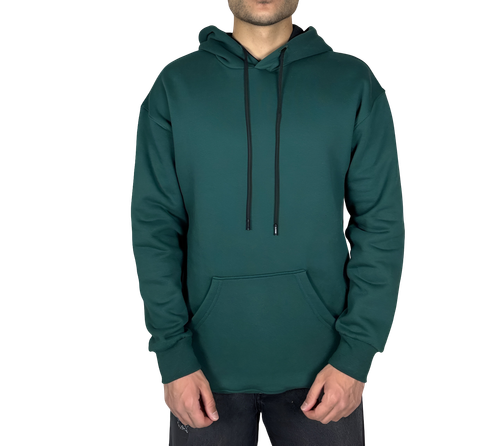 خرید هودی سبز پنبه سه نخ اسپرت