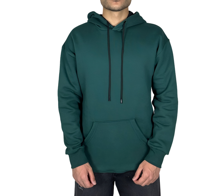 خرید هودی سبز پنبه سه نخ اسپرت