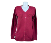 خرید کاردیگان زنانه طرح گلدوزی | ژاکت یقه هفت مجلسی (لبه موجدار)