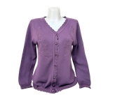 خرید کاردیگان زنانه طرح گلدوزی | ژاکت یقه هفت مجلسی (لبه موجدار)