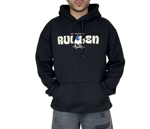 خرید هودی مشکی اسپرت کلاهدار مردانه مدل RULGEN - جنس دورس توکرکی (گرم)