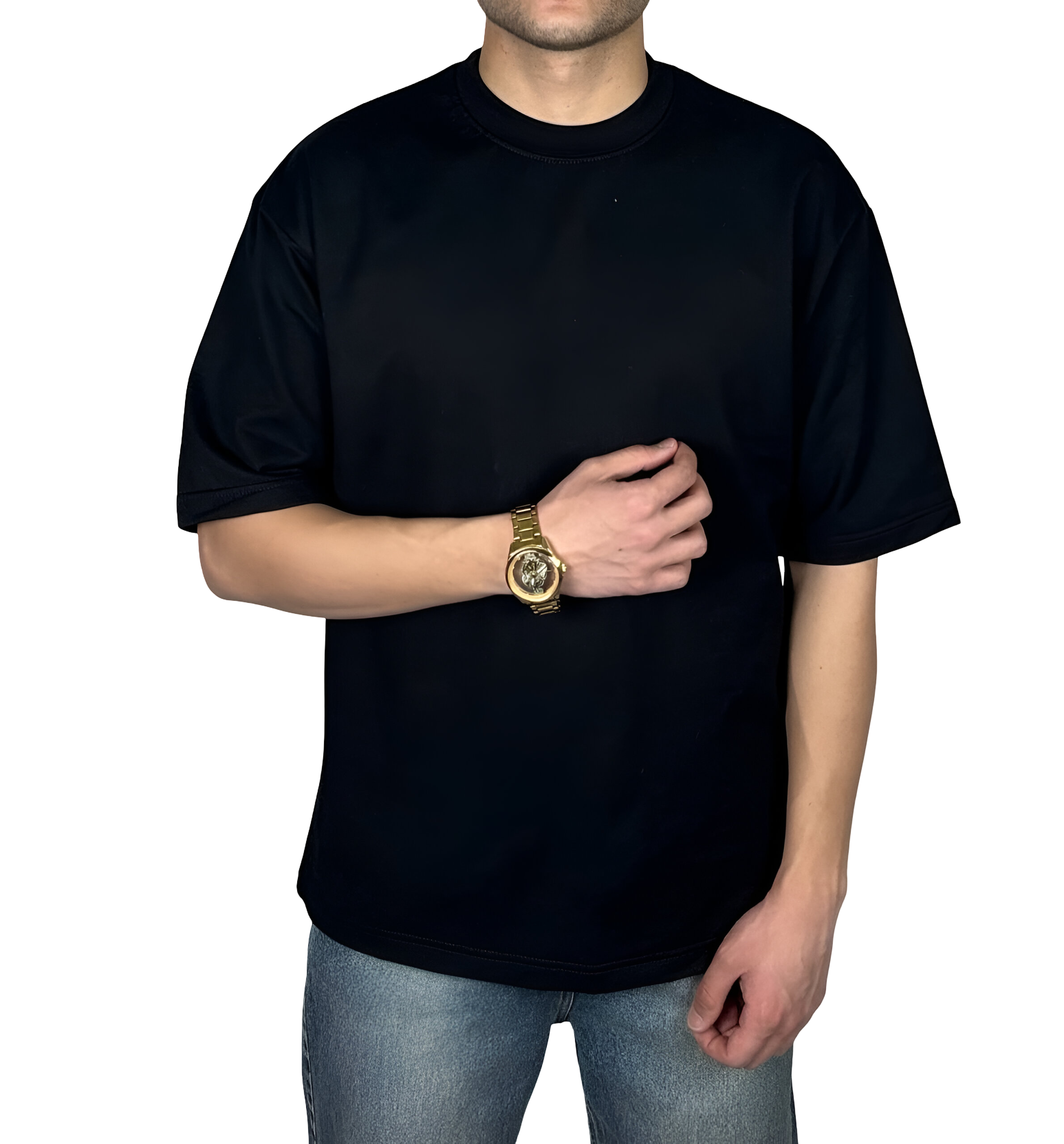 خریدتیشرت مشکی ساده پارچه ماکان گرم دار