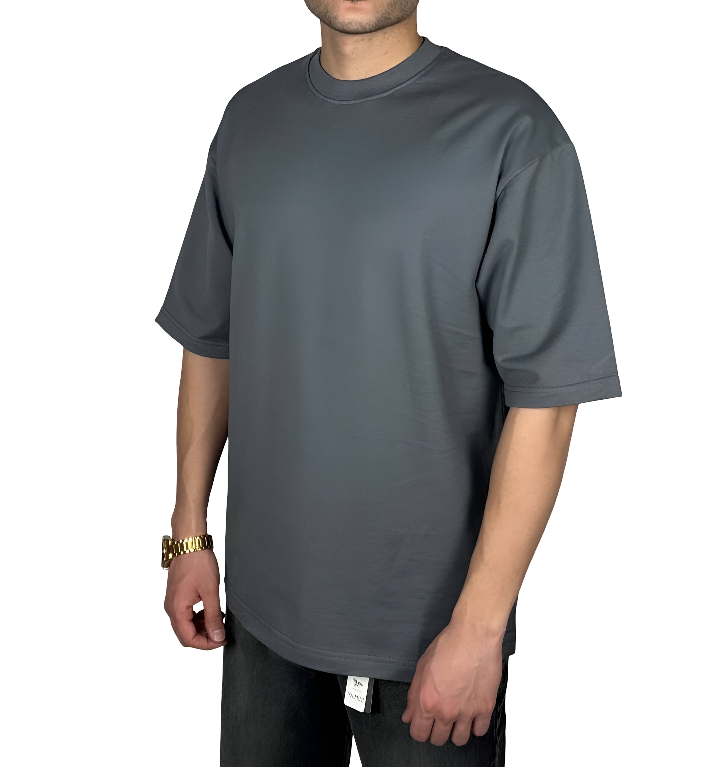 خرید تیشرت طوسی پارچه پنبه درجه یک