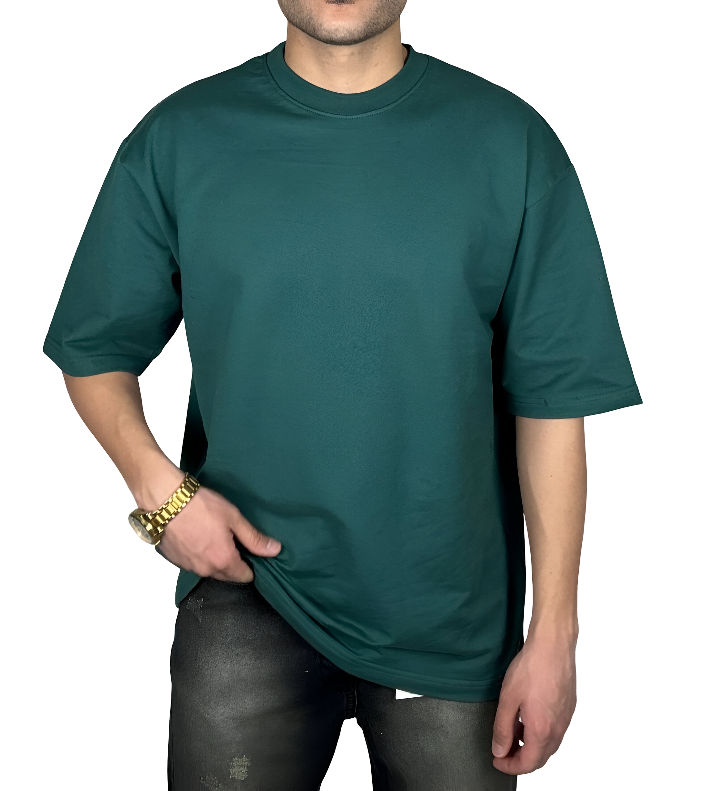 خرید تیشرت آستین کوتاه سبز پارچه ماکان