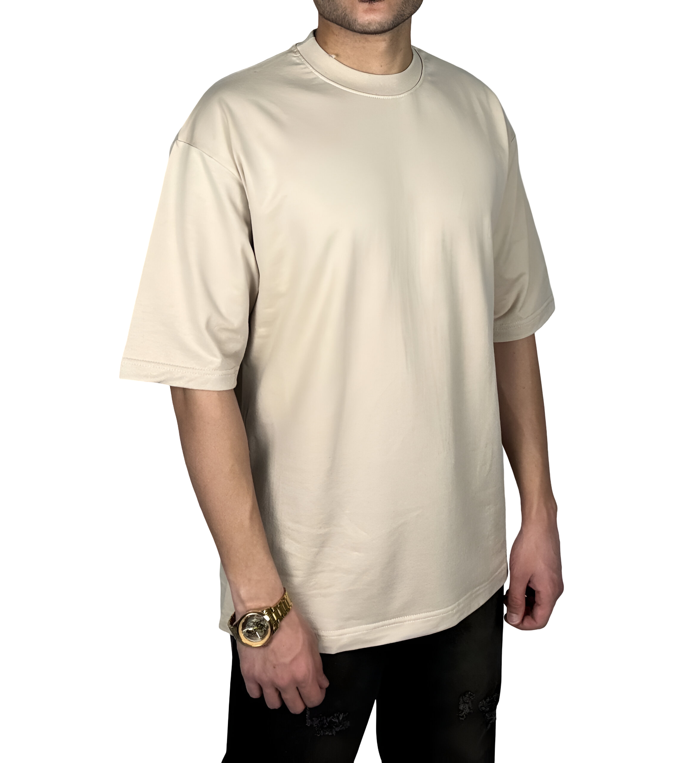 خرید تیشرت کرمی ساده از اورمد