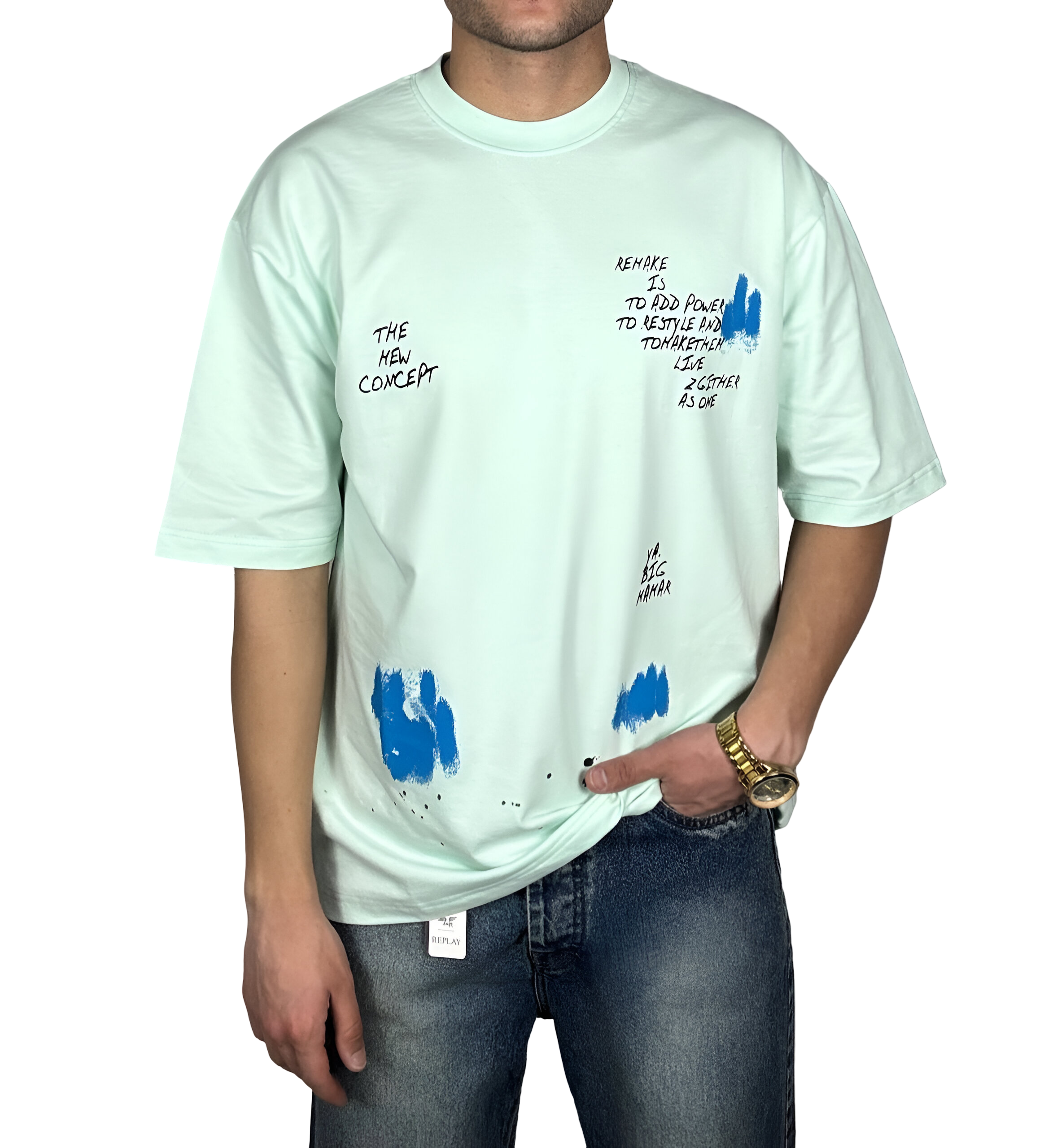 خرید تیشرت آستین کوتاه مردانه سبز پاستلی