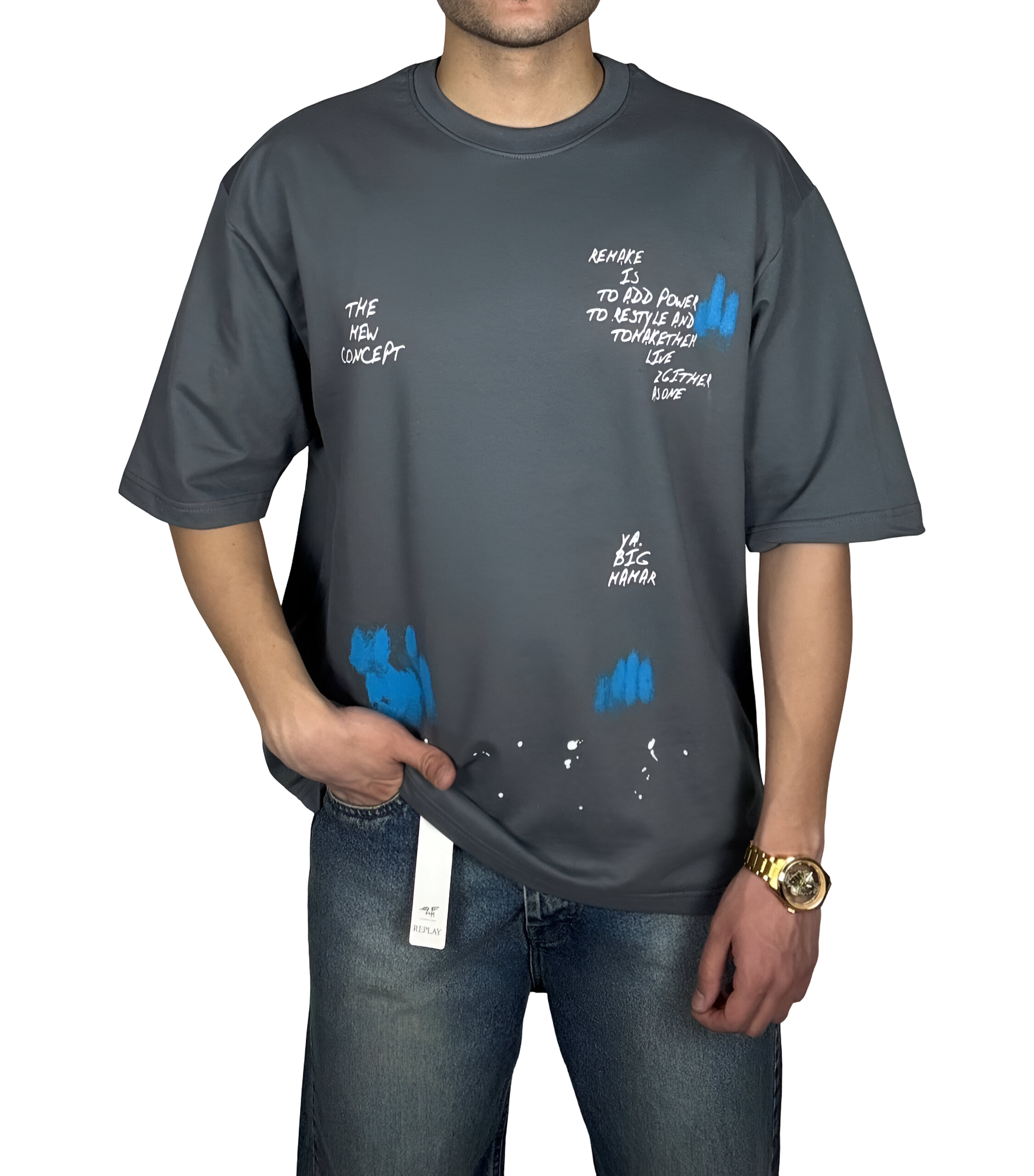 خرید تیشرت آستین سه ربع طوسی