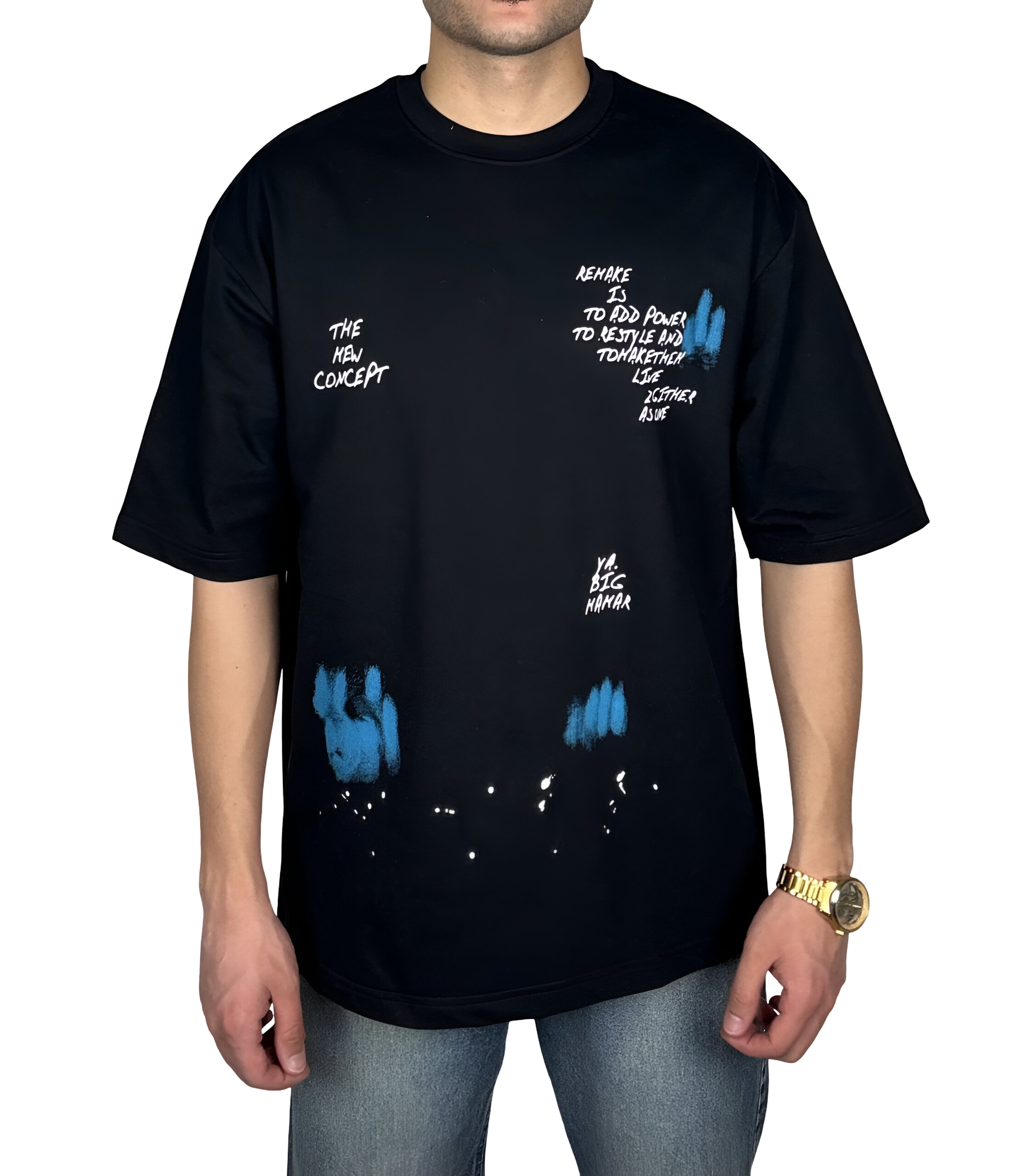 خریدتیشرت مردانه مشکی طرح دار