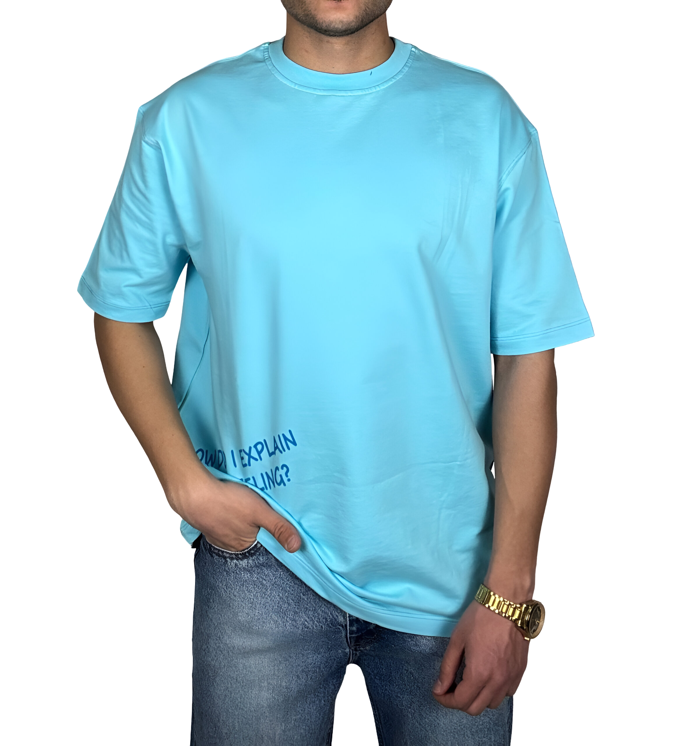 خرید تیشرت آستین سه ربع آبی