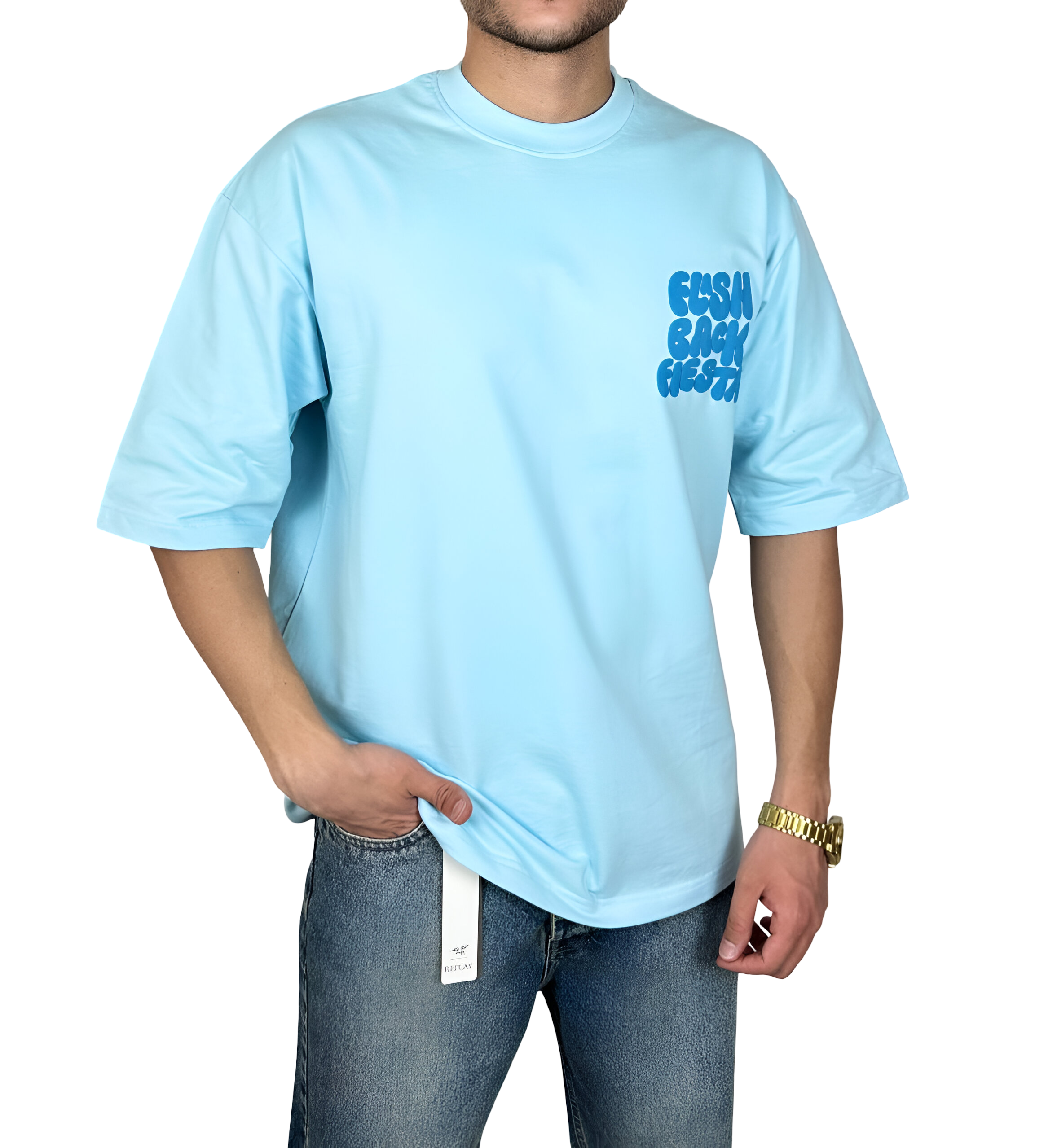 خرید تیشرت آبی آسمانی