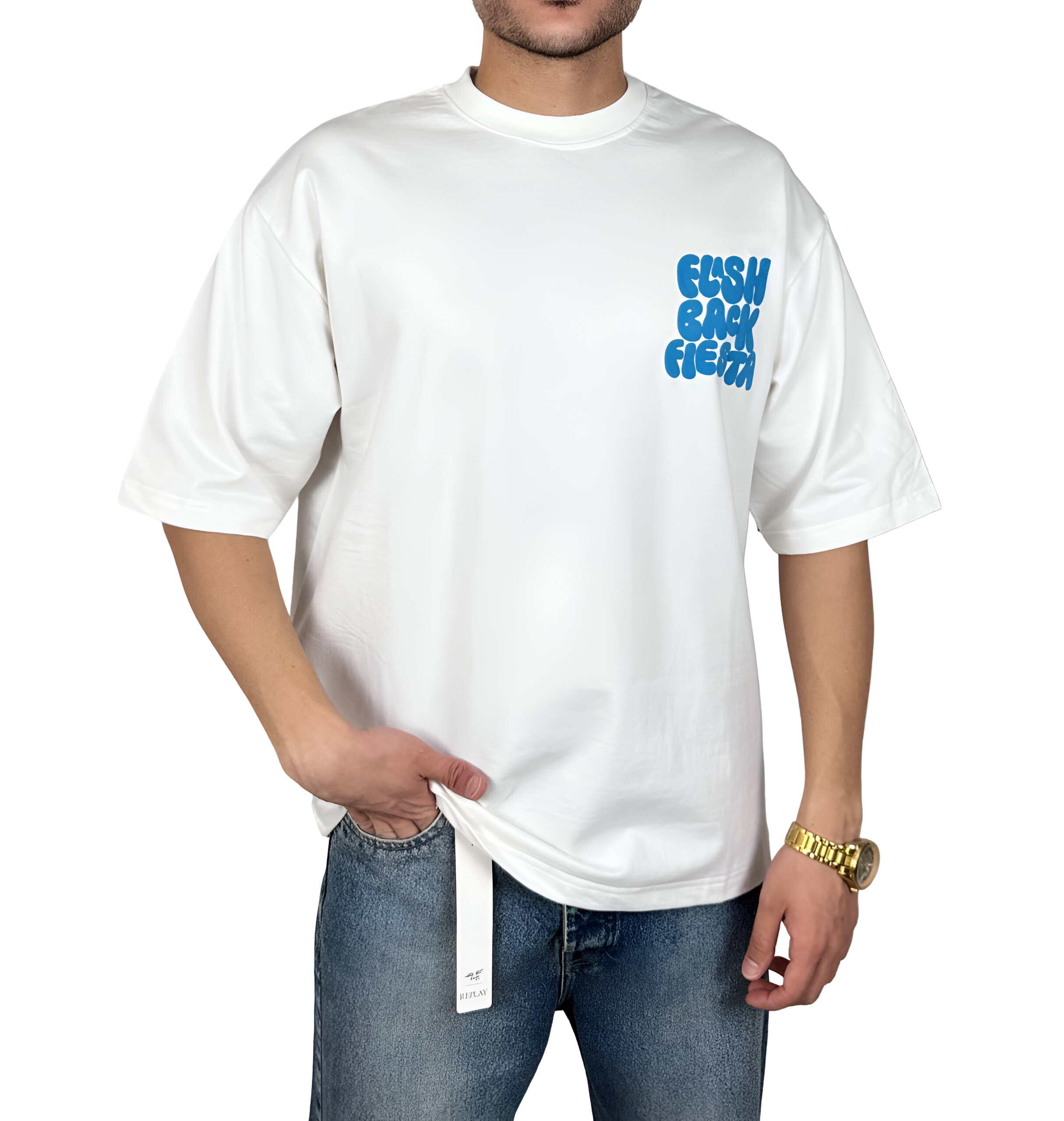 خریدتیشرت مردانه سفید چاپدار