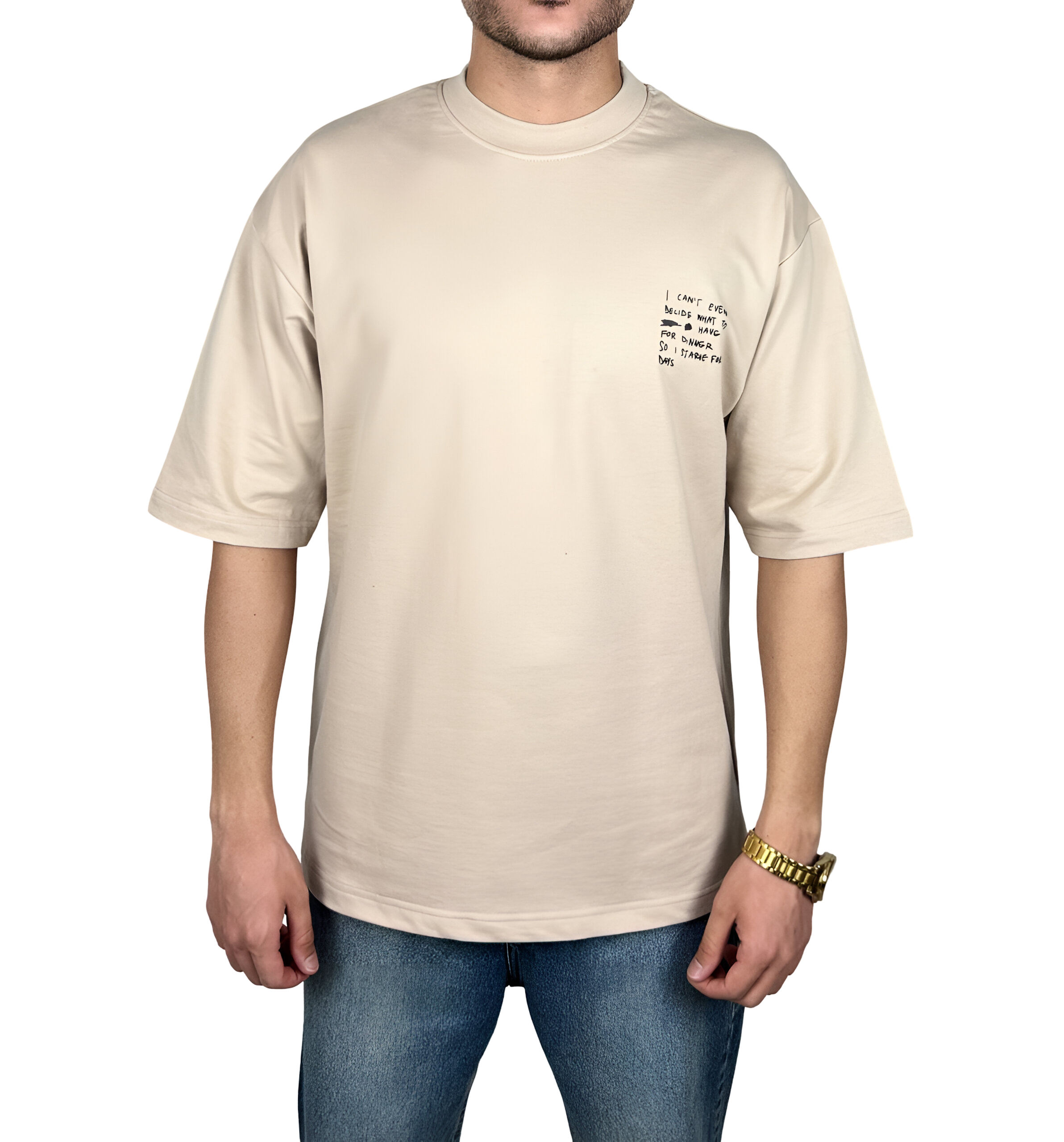 خرید تیشرت آستین سه ربع کرمی