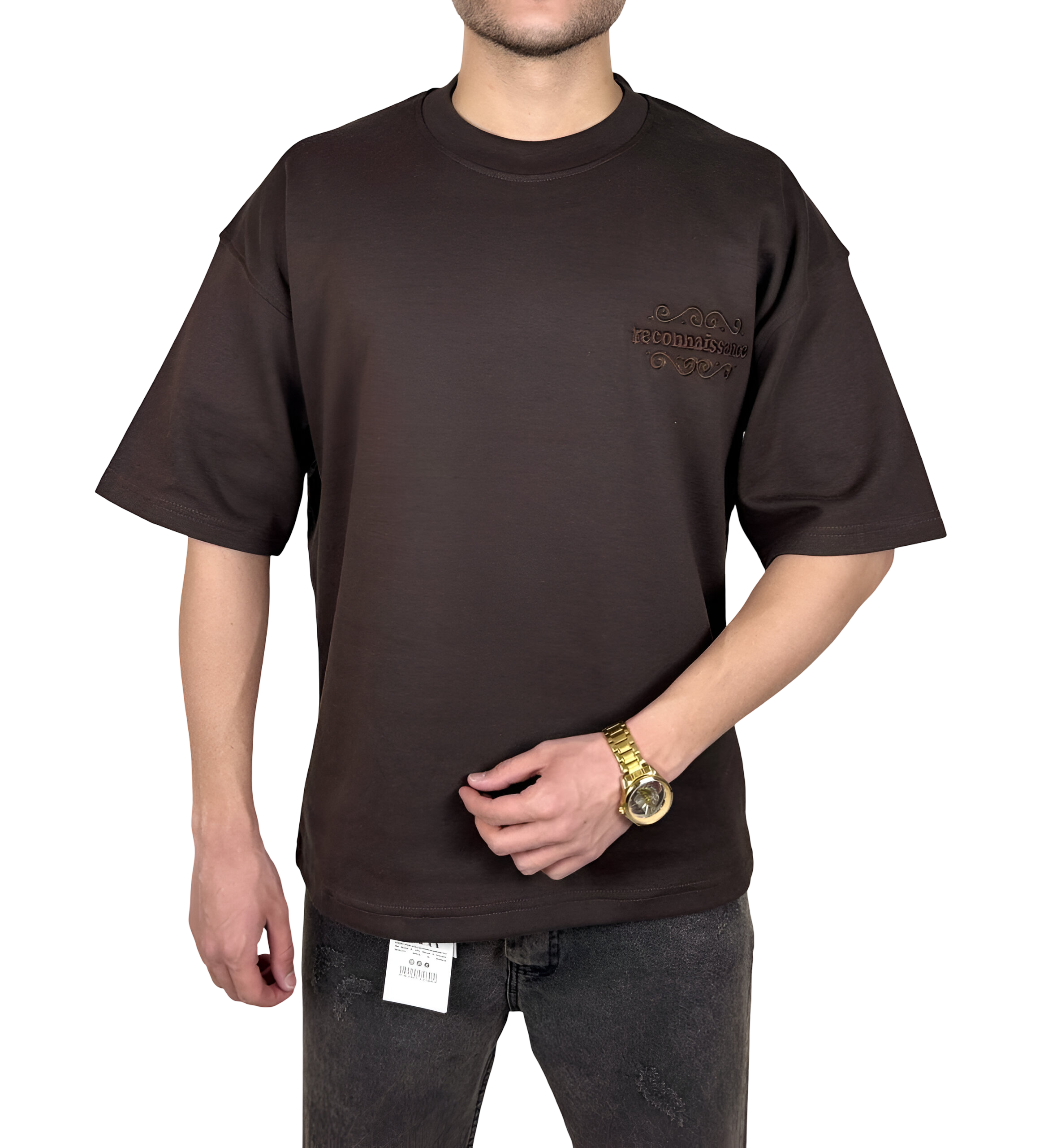 خرید تیشرت شکلاتی تیره قواره باکسی