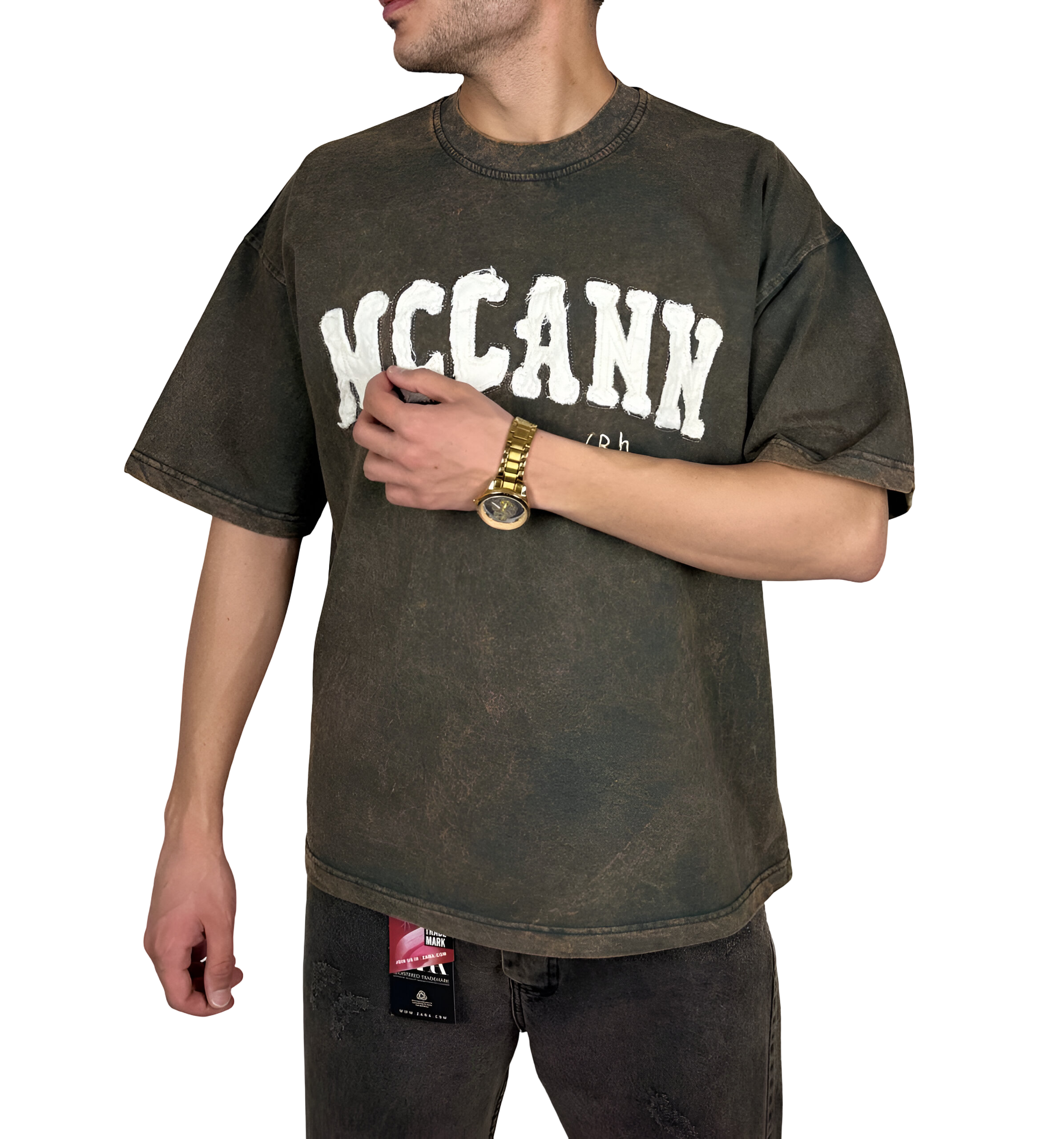 خرید تیشرت آستین سه ربع سنگ شور