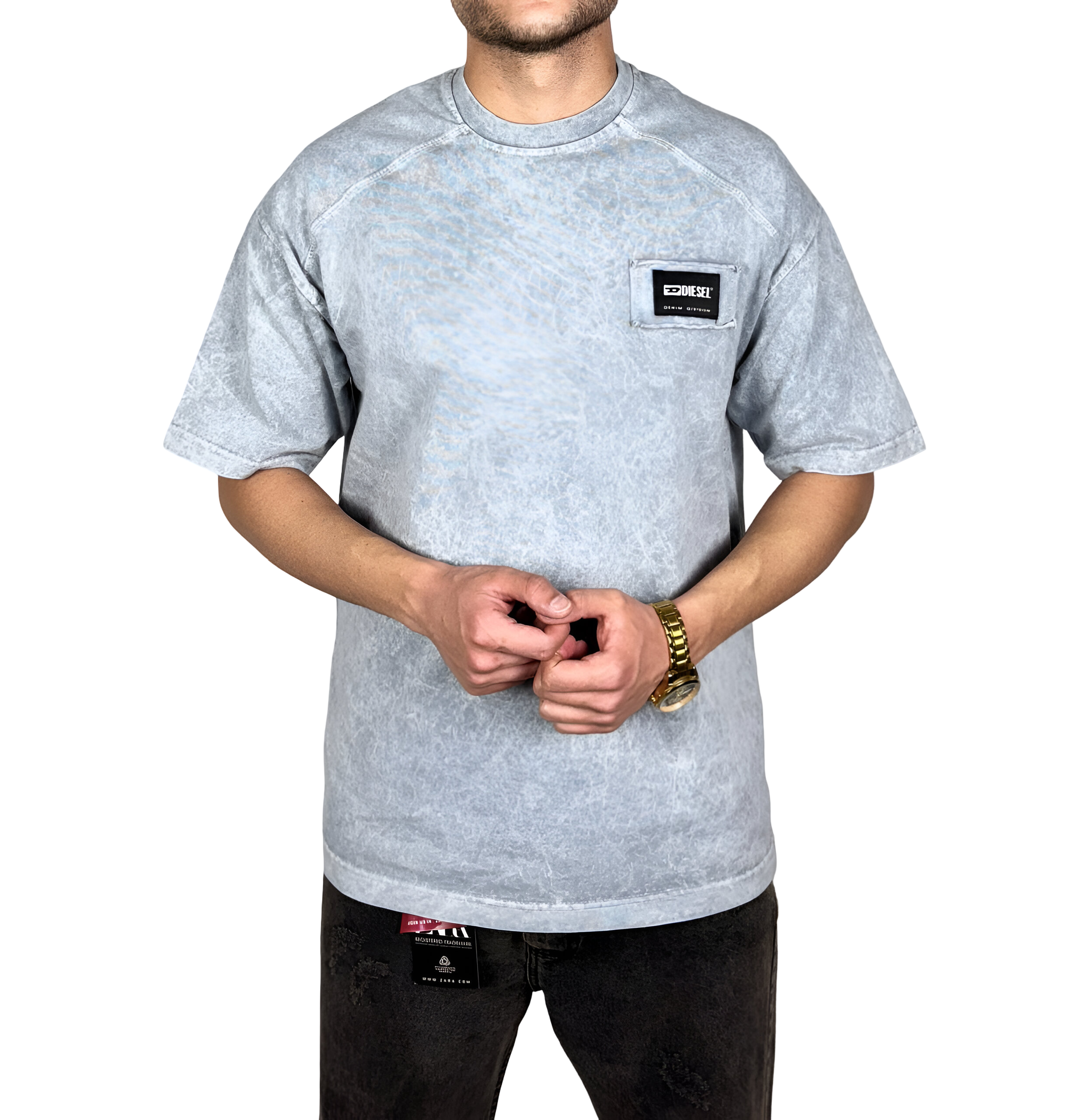 خرید تیشرت آستین سه ربع طوسی یخی