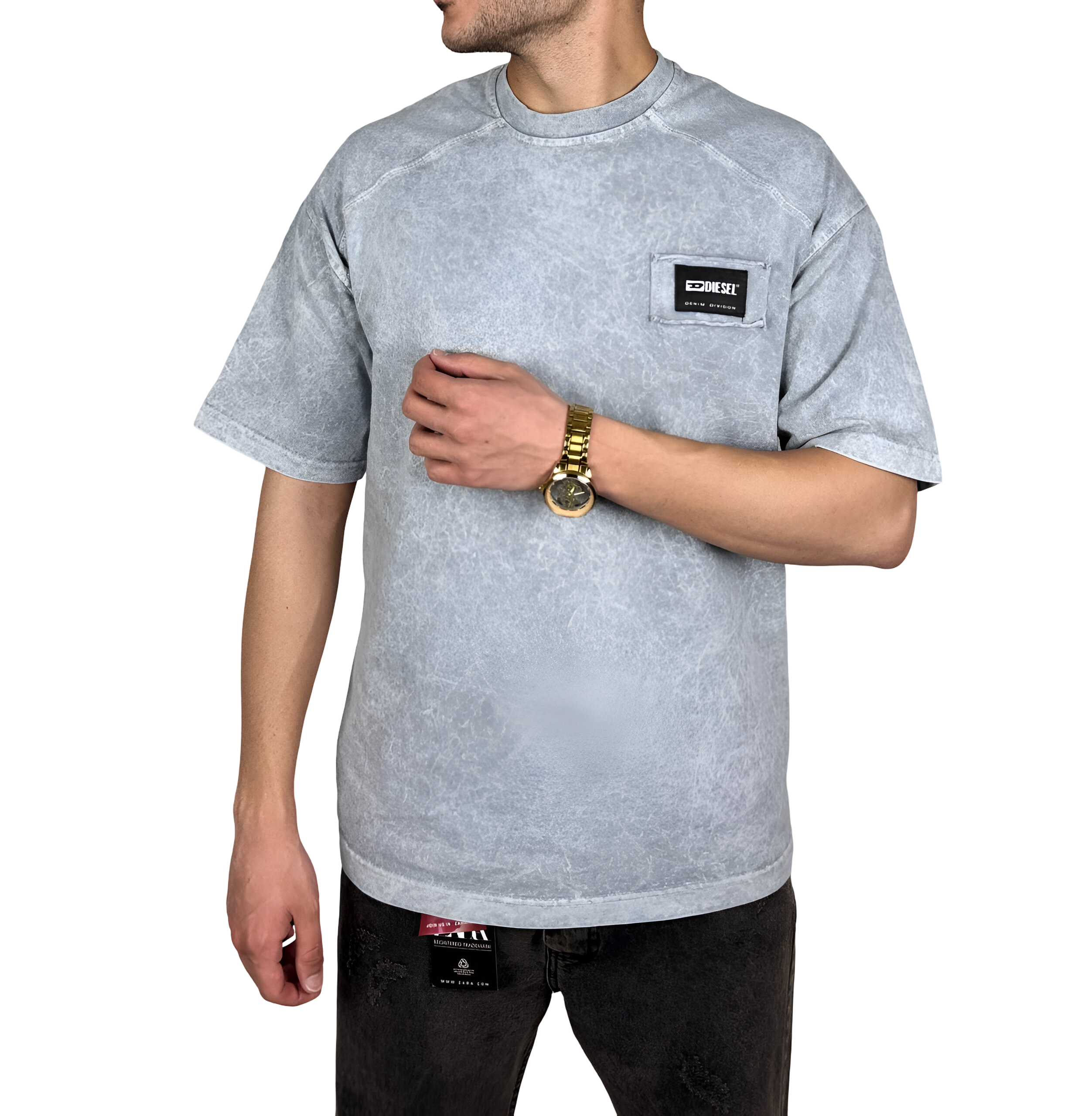 خرید تیشرت آستین سه ربع با گلدوزی دیزل