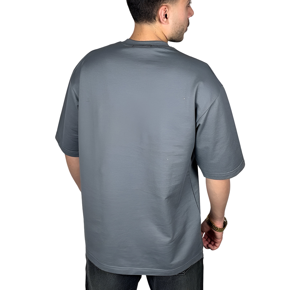 خریدتیشرت طوسی ساده پارچه ماکان گر دار