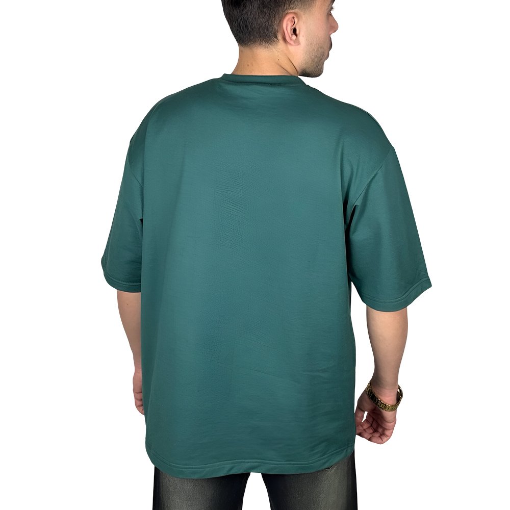 خریدتیشرت سبز ساده پارچه ماکان گرم دار