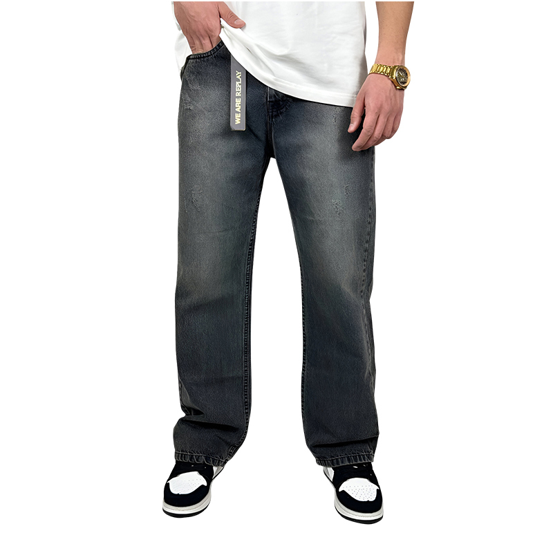 خرید شلوار جین نیم بگ ذغالی