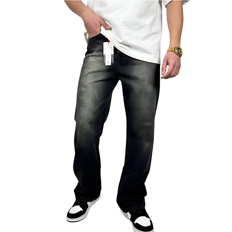 خریدشلوار جین نیمبگ مردانه مدل دودی زاپدار آنزیمشور