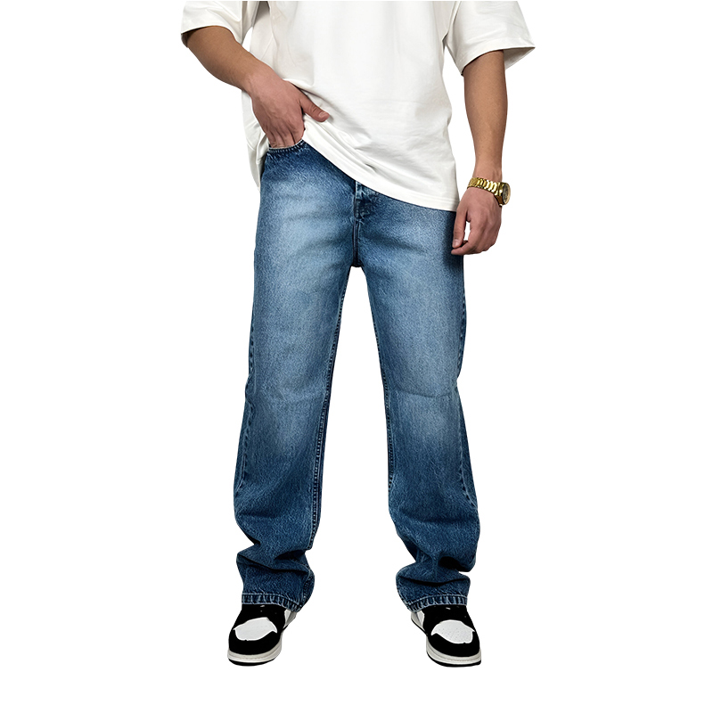 خرید شلوار جین نیم بگ آبی ملایم