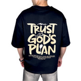 خرید تیشرت مردانه مشکی چاپدار مدل Trust God’s Plan | استایل کژوال و فشن